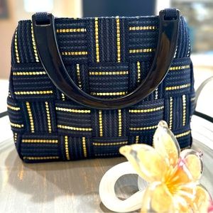 M & G Bertini handbag- Navy Blue/ Gold